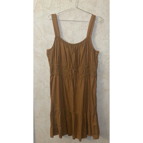 a.n.a Tan Sleeveless Midi Dress - Picture 1 of 5
